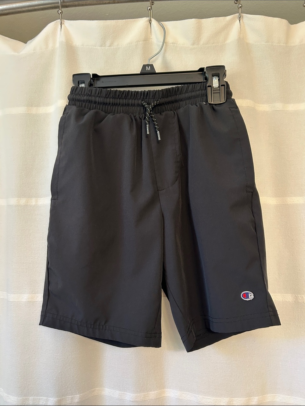 Champion Black Athletic Drawstring Shorts with Logo